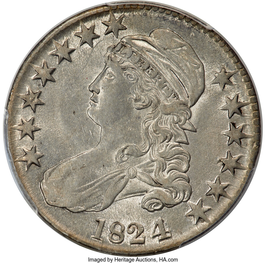 image for: 1824/4 50C O-110, R.1, AU55 PCGS....