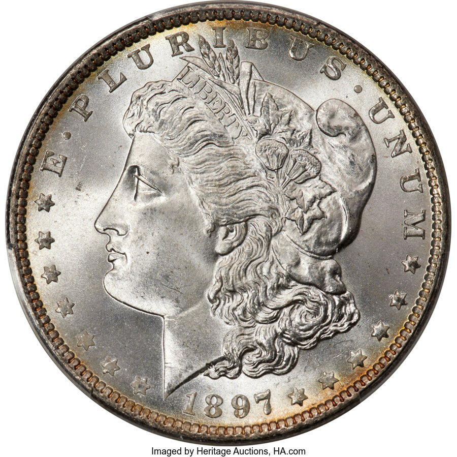 1897 $1 MS67+ PCGS. CAC....