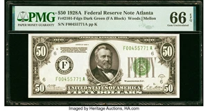 image for: Fr. 2101-F $50 1928A Federal Reserve Note. PMG Gem Uncirculated 66 EPQ....