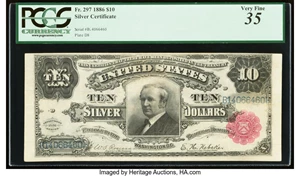 image for: Fr. 297 $10 1886 Silver Certificate PCGS Very Fine 35....