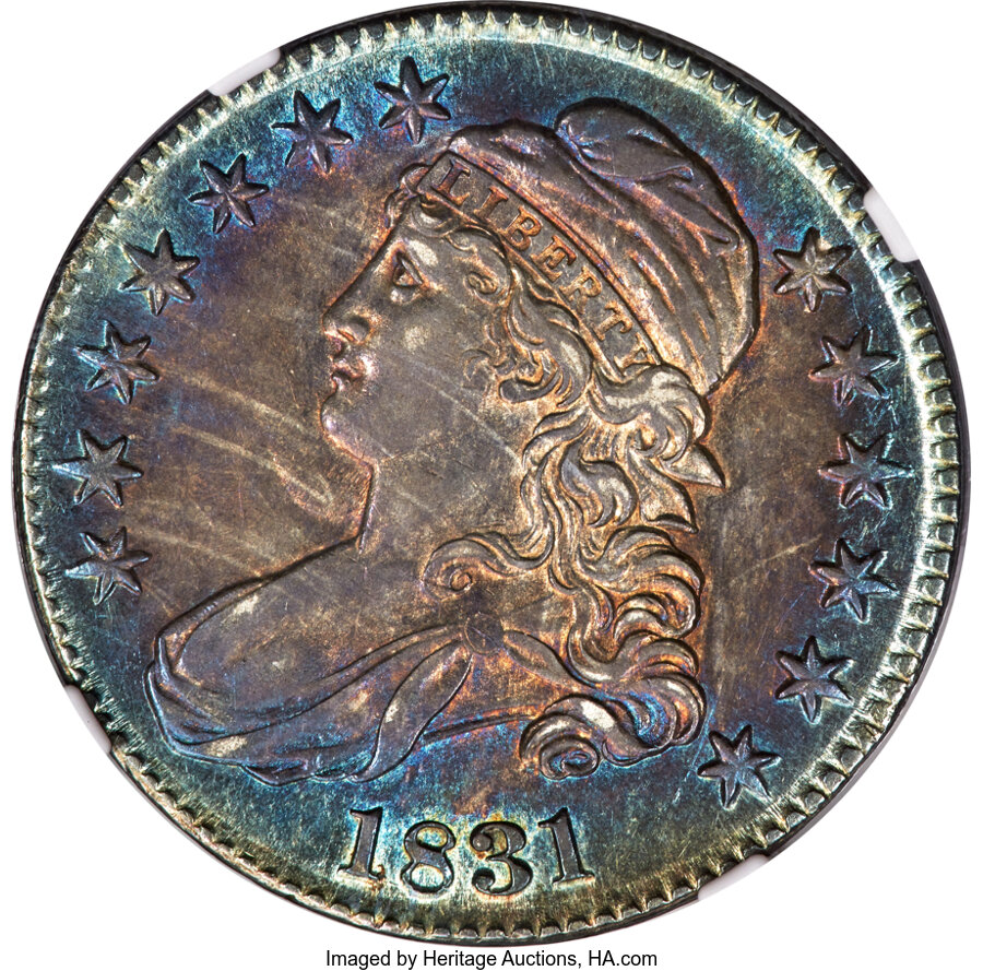 image for: 1831 50C O-103, R.1, MS62 NGC. NGC Census: (2/2).  Mintage 5,873,660....