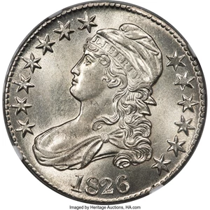 image for: 1826 50C O-109, R.2, MS61 NGC....