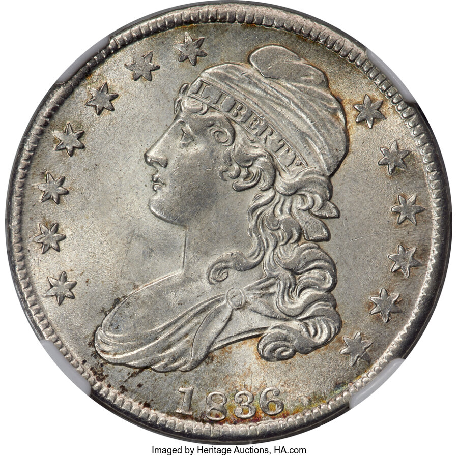 image for: 1836 50C 50/00, Lettered Edge, O-116, R.2, MS63 NGC....