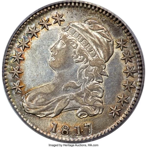 image for: 1817 50C 181.7, Punctuated Date, O-103, R.2, XF45 PCGS. CAC....