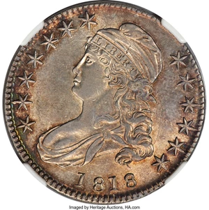 image for: 1818 50C O-109a, R.2, AU58 NGC....