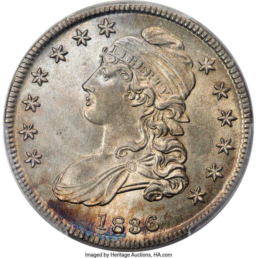 image for: 1836 50C Lettered Edge, O-113a, R.3, MS62 PCGS....