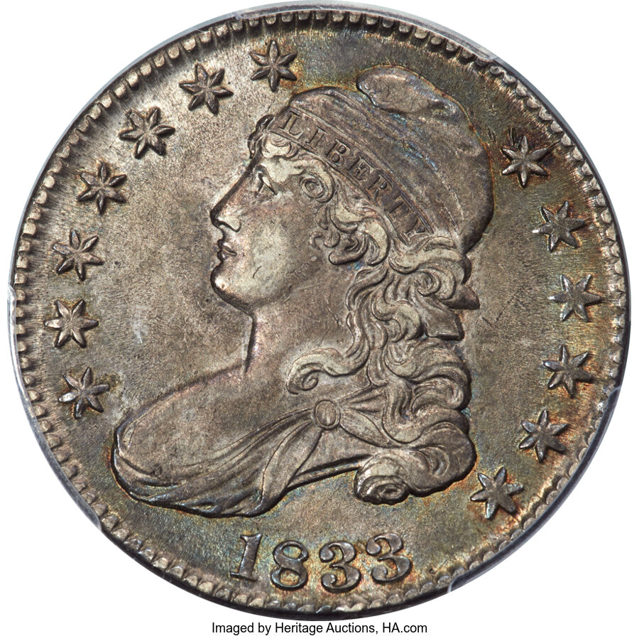 image for: 1833 50C O-109, R.1, AU55 PCGS. CAC....