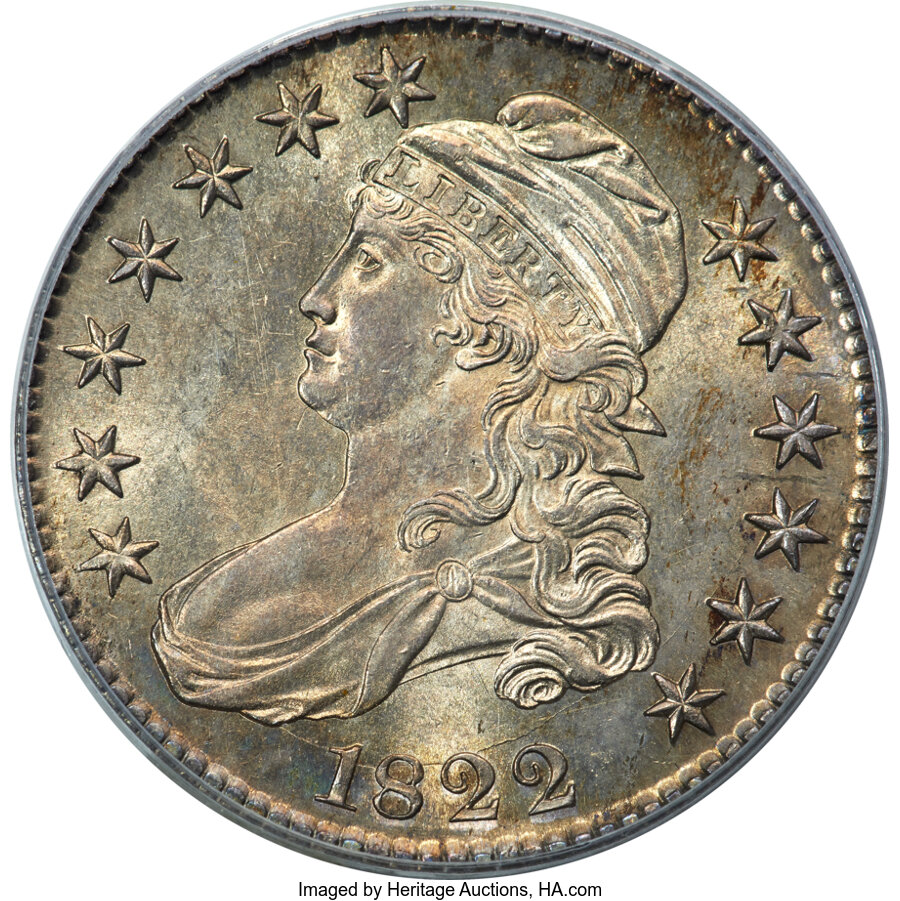 image for: 1822 50C O-108a, R.3, AU58 PCGS....