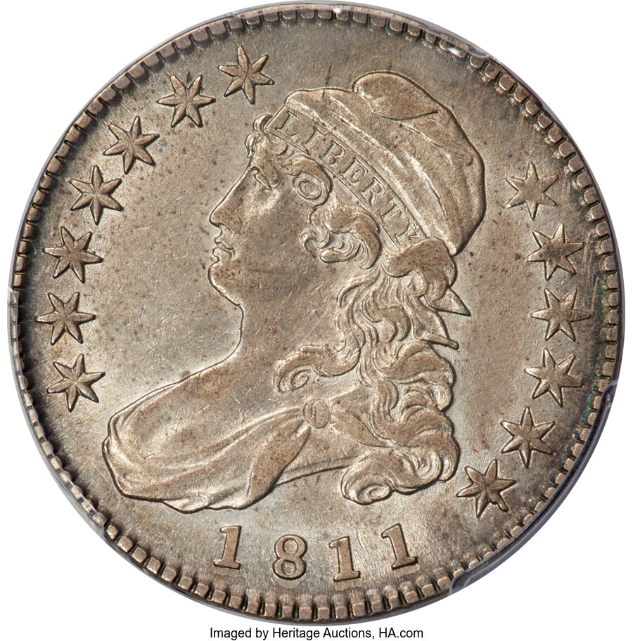 image for: 1811 50C Small 8, O-105a, R.2, AU53 PCGS....