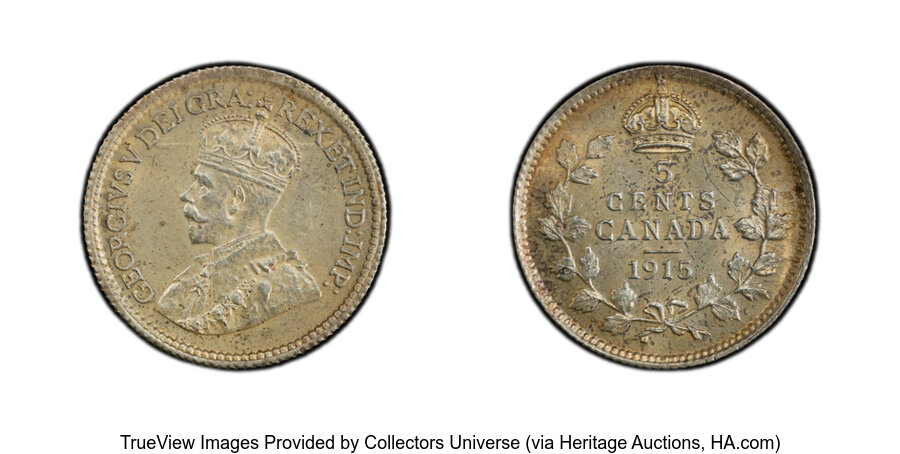 image for: Canada: George V 5 Cents 1915 MS62 PCGS,...