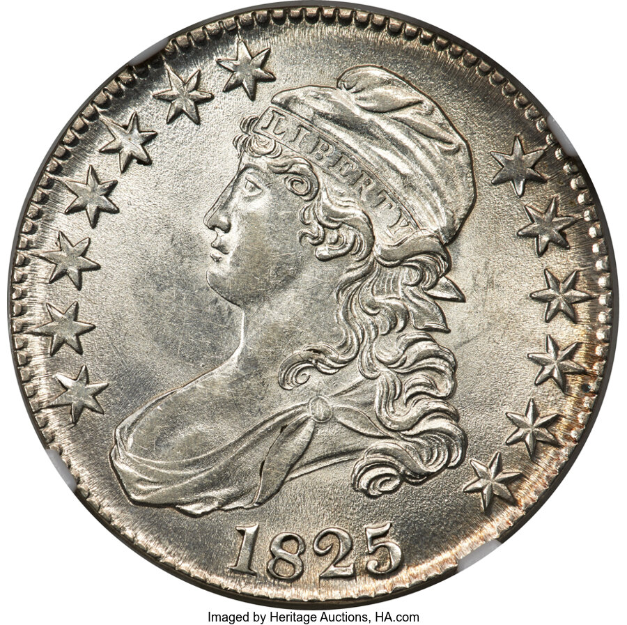 image for: 1825 50C O-110, R.1, MS61 NGC....