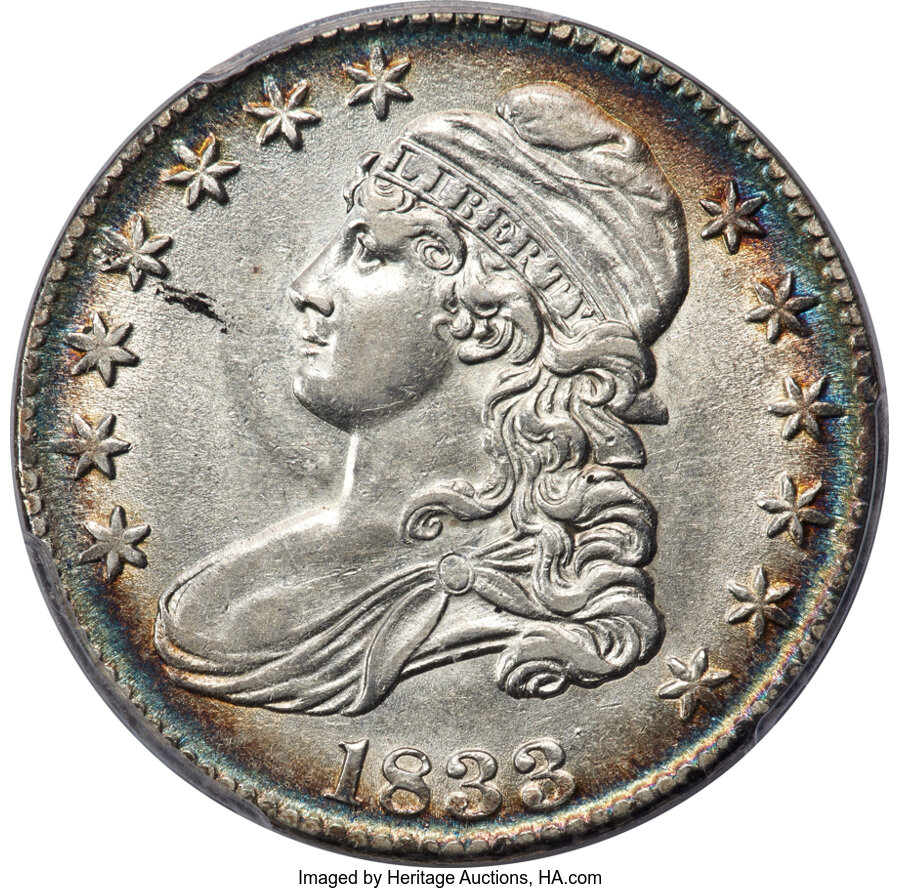 image for: 1833 50C O-102, R.1, AU50 PCGS....