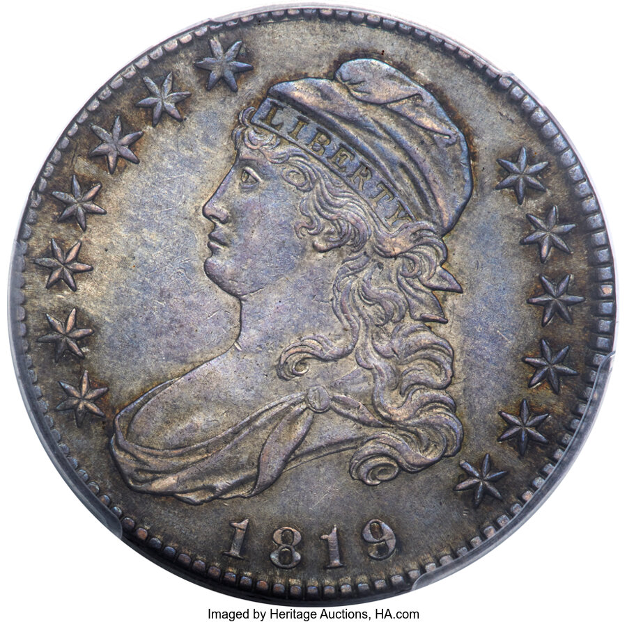 image for: 1819 50C O-110, R.4, AU58 PCGS. CAC....