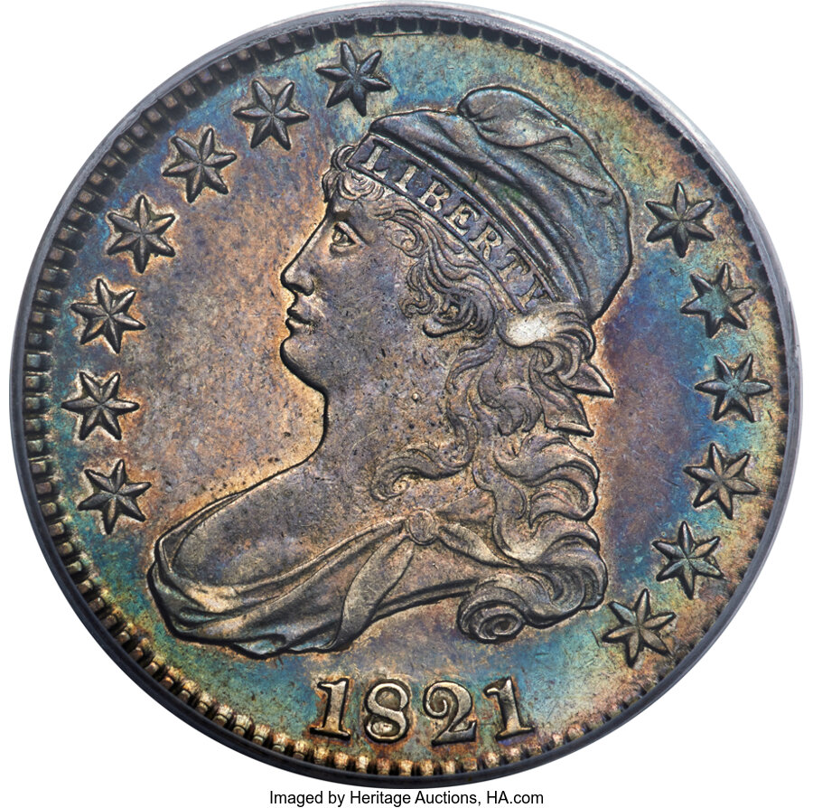 image for: 1821 50C O-106, R.1, AU50 PCGS....