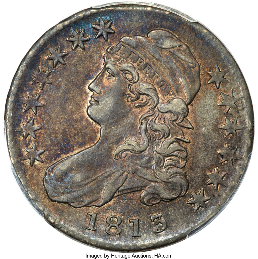 image for: 1813 50C O-108a, R.4, AU53 PCGS....