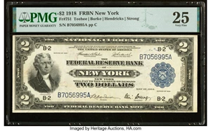 image for: Fr. 751 $2 1918 Federal Reserve Bank Note PMG Very Fine 25....