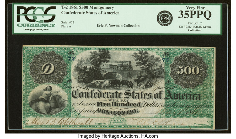 image for: T2 $500 1861 PF-1 Cr. 2 PCGS Very Fine 35PPQ....