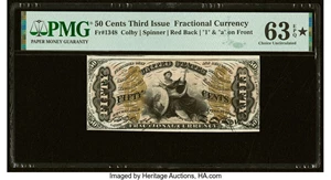 image for: Fr. 1348 50¢ Third Issue Justice PMG Choice Uncirculated 63 EPQ*....