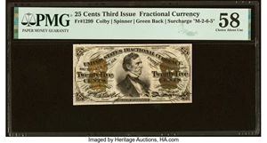 image for: Fr. 1299 25¢ Third Issue PMG Choice About Unc 58....