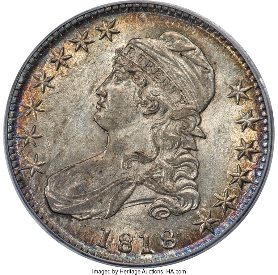 image for: 1818 50C O-111, R.1, AU55 PCGS. CAC....