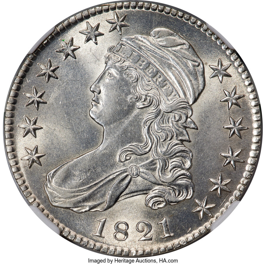 image for: 1821 50C O-107, R.2, MS61 NGC....