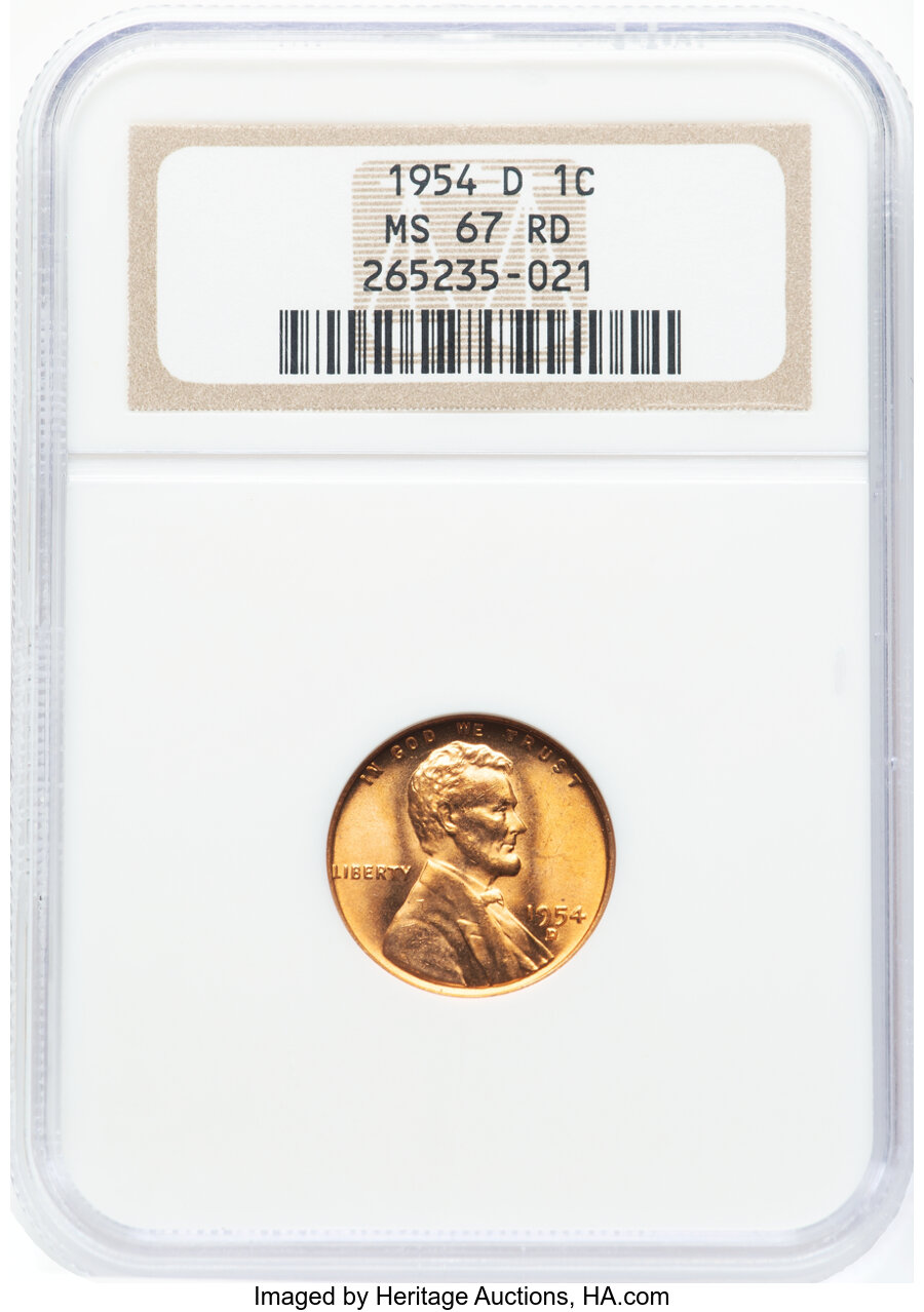 1954 D Lincoln Penny Wheat Reverse RD Mint State (MS