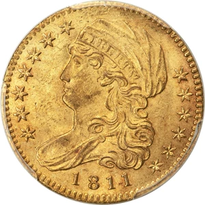 image for: 1811 $5 Tall 5, BD-1, High R.3, MS64 PCGS....