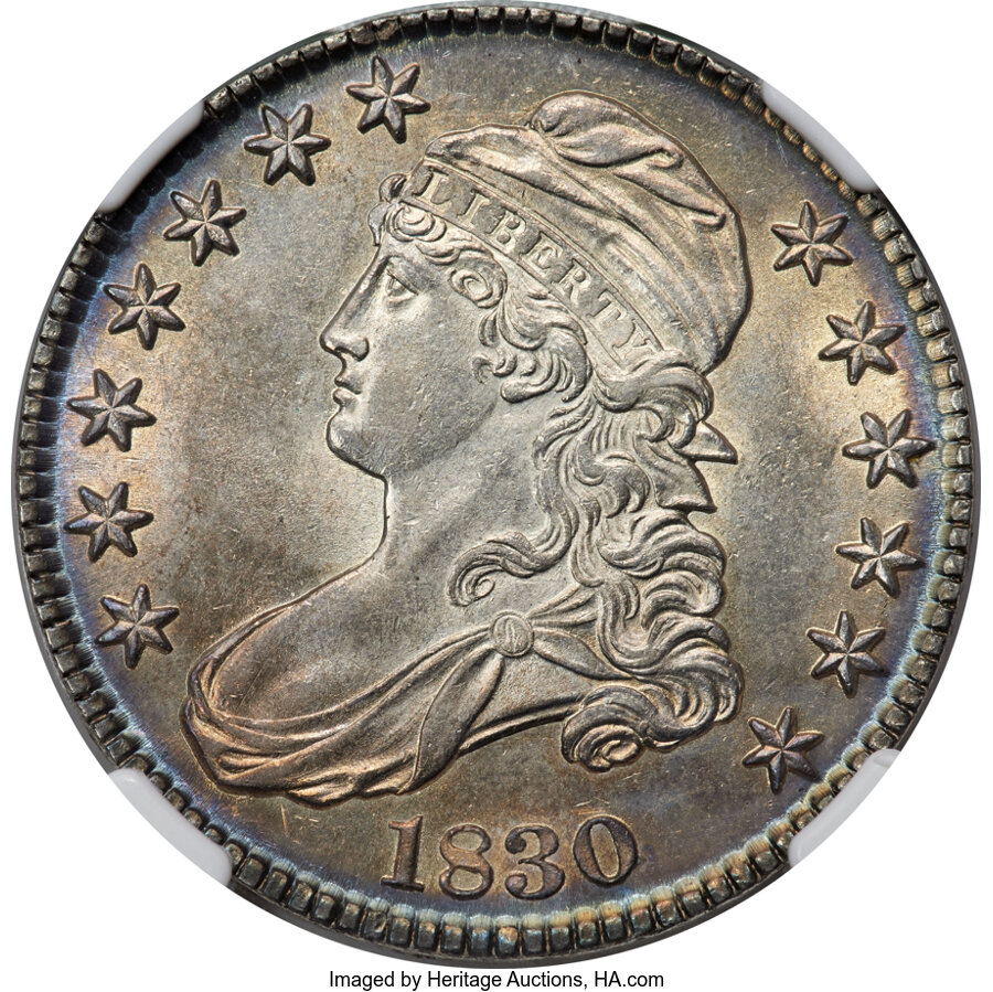 image for: 1830 50C Small 0, O-113, R.1, MS61 NGC....