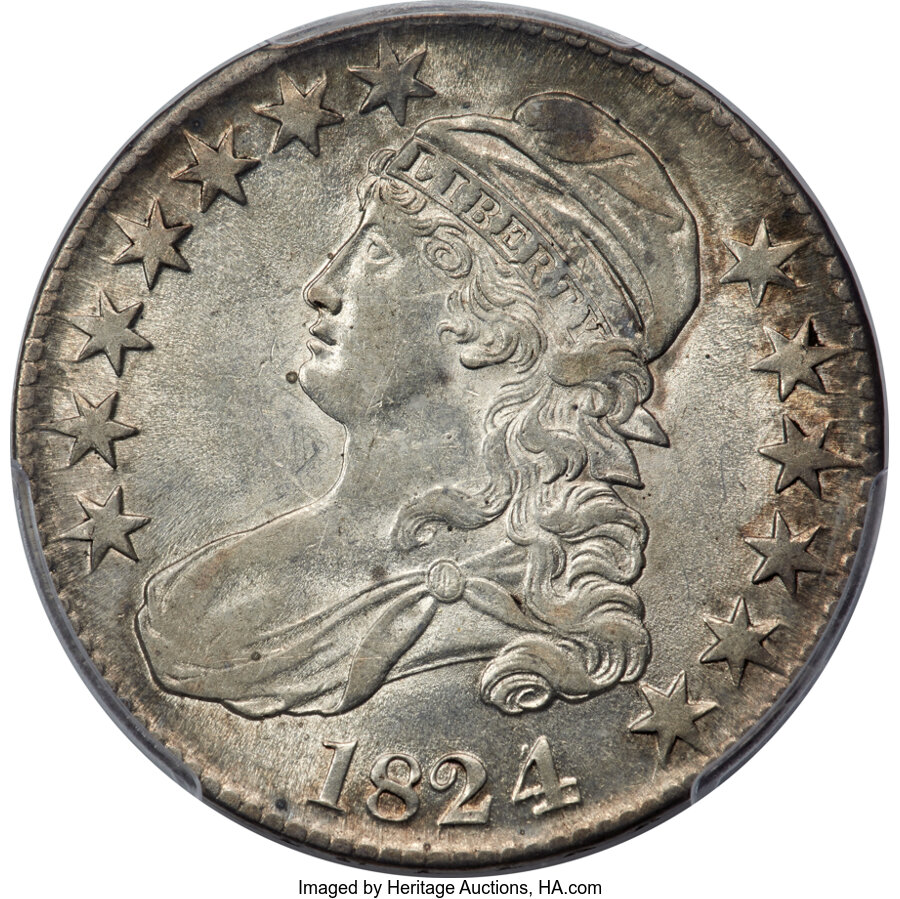image for: 1824/4 50C O-110, R.1, AU55 PCGS. CAC....
