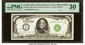 image for: Fr. 2210-I $1,000 1928 Federal Reserve Note. PMG Very Fine 30....