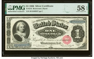 image for: Fr. 216 $1 1886 Silver Certificate PMG Choice About Unc 58 EPQ....