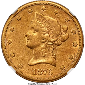 image for: 1876-CC $10 XF45+ NGC. Winter 1-A....