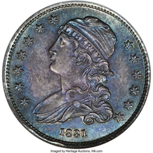 image for: 1831 25C Small Letters, B-4, R.1, MS64 NGC. CAC....