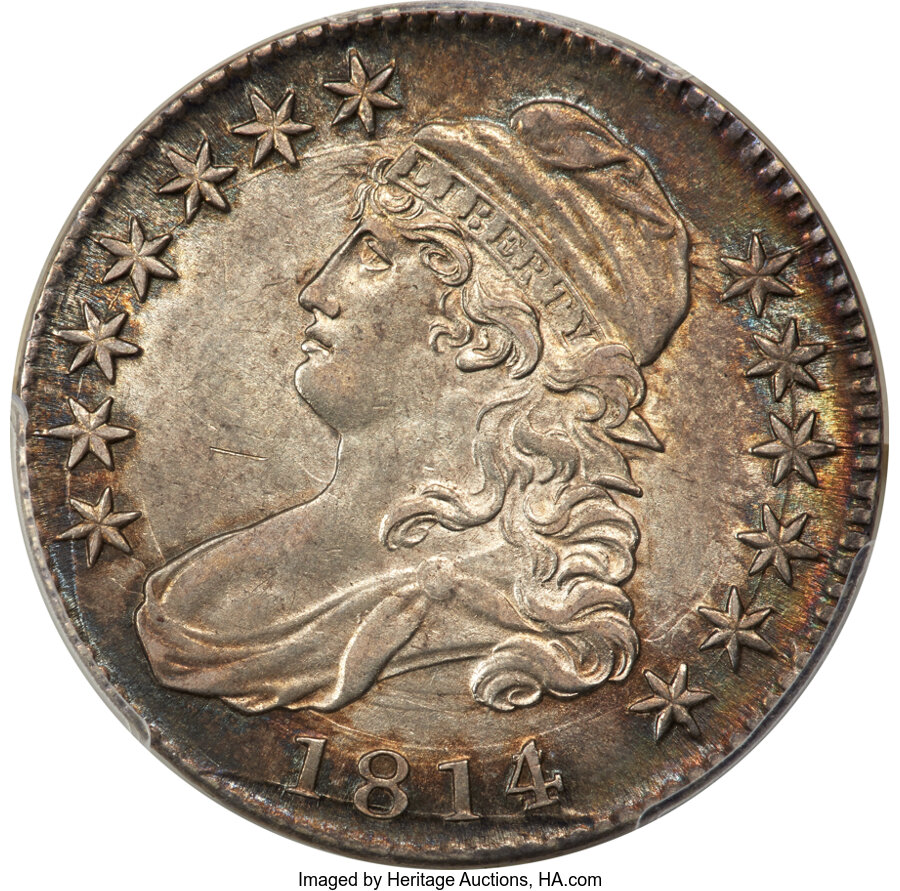 image for: 1814/3 50C O-101a, R.1, AU55 PCGS....