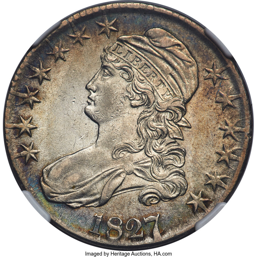 image for: 1827/6 50C O-103, R.4, AU53 NGC....