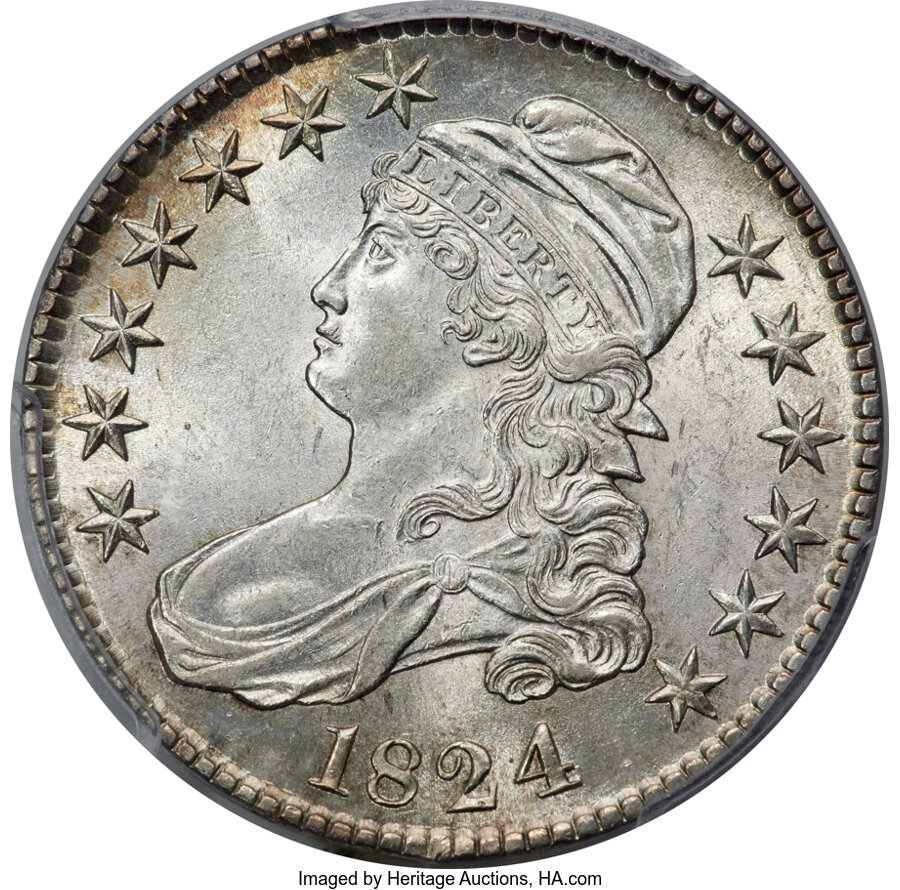 image for: 1824 50C O-116, R.3, MS63 PCGS....