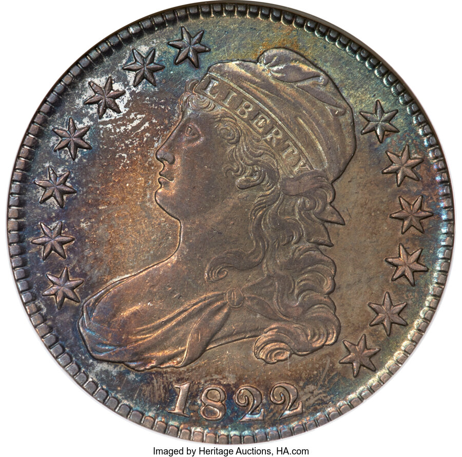 image for: 1822 50C O-104, R.2, AU55 NGC....