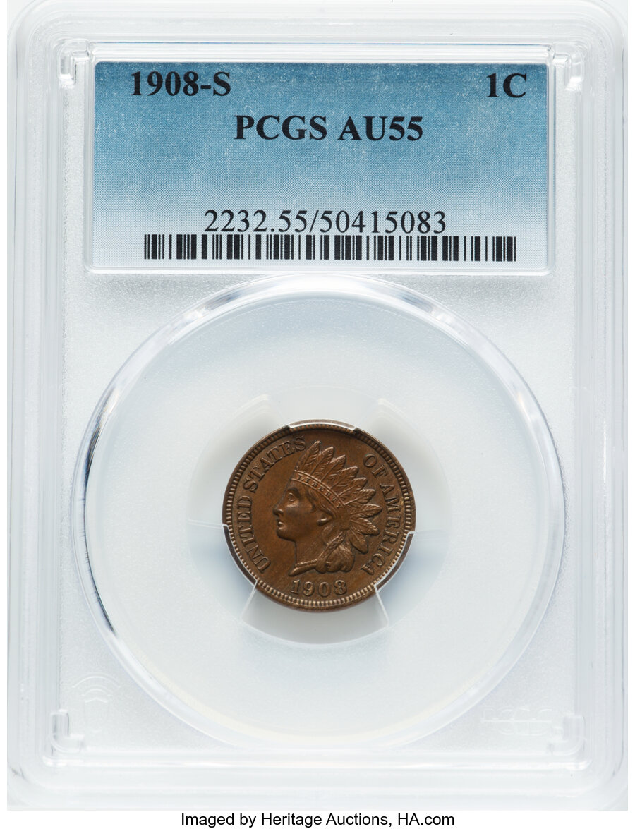 1908 S One Cent MS Values | Greysheet