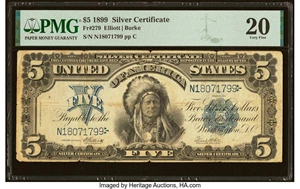 image for: Fr. 279 $5 1899 Silver Certificate PMG Very Fine 20....
