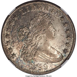 image for: 1799 $1 7x6 Stars, B-16, BB-158, R.2, MS62 NGC....