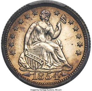 image for: 1854 H10C Arrows PR63 PCGS. CAC....