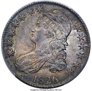 image for: 1826 50C O-104a, R.3, AU55 PCGS....
