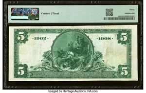image for: Trenton, TN - $5 1902 Date Back Fr. 592 The First National Bank Ch. # (S)8406 PMG Very Fine 30....