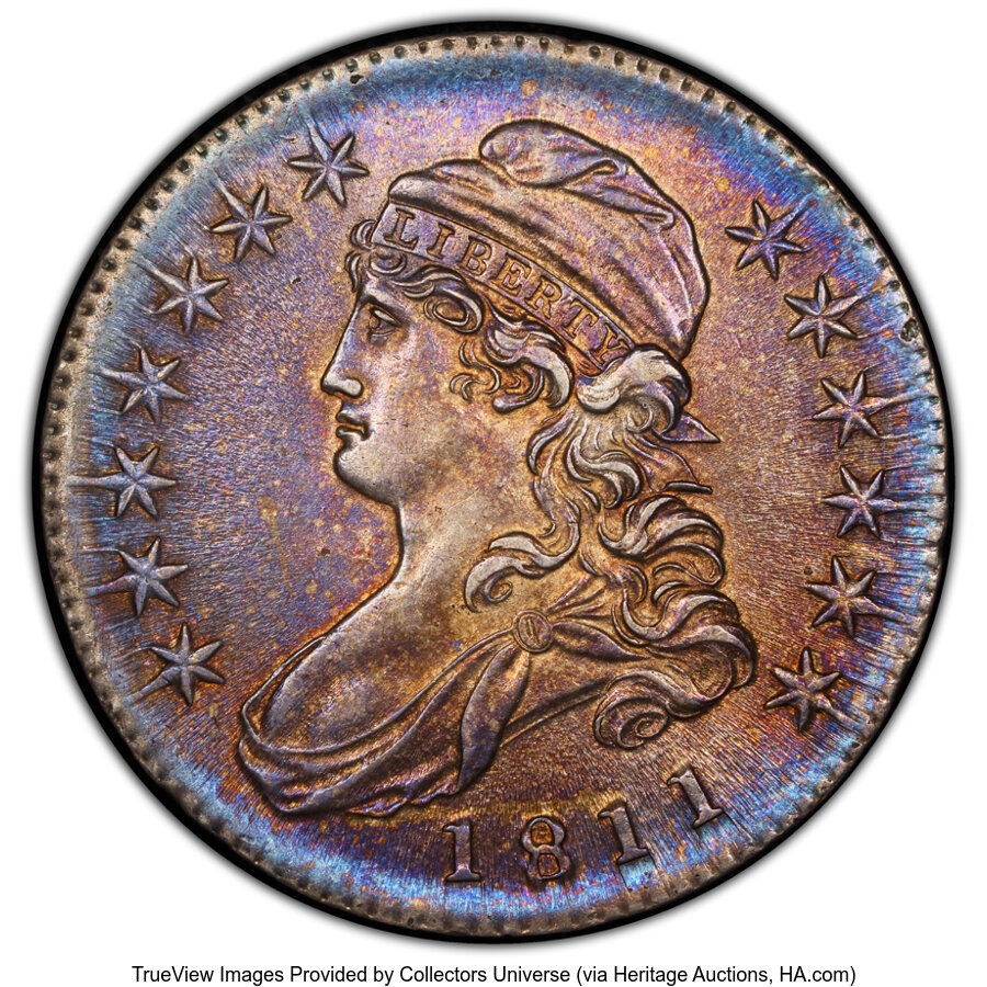 image for: 1811 50C Small 8, O-108a, R.2, AU55+ PCGS. PCGS Population: (0/6 and 0/0+)....