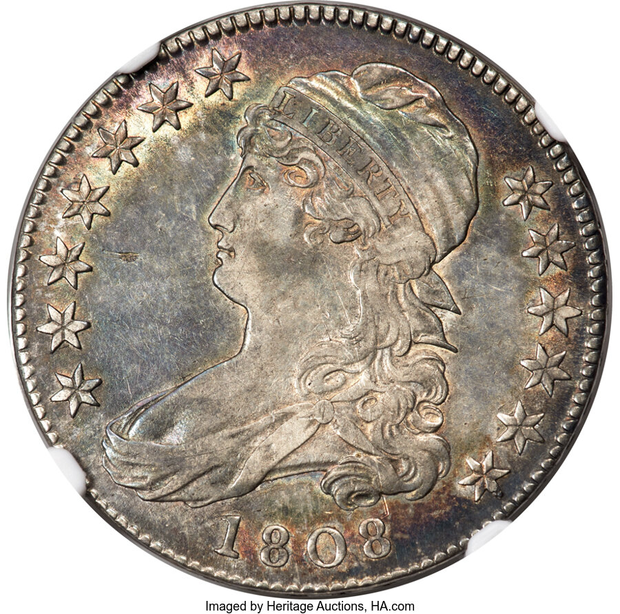 image for: 1808 50C O-107, R.3, AU50 NGC....