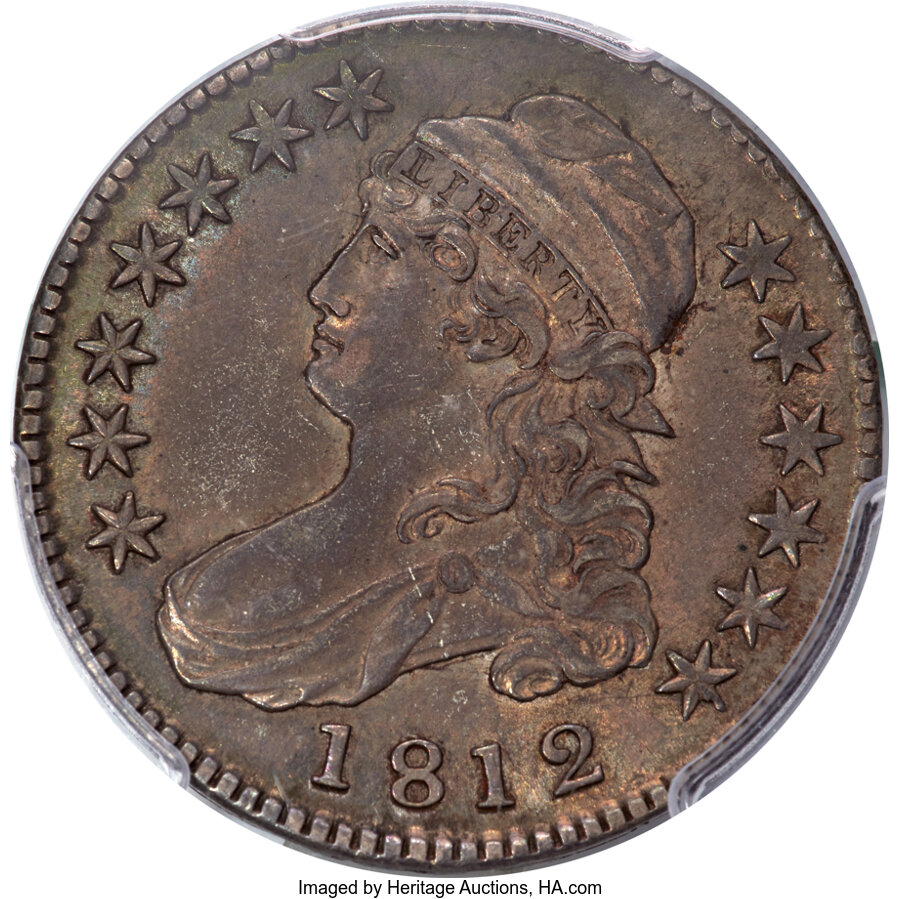image for: 1812 50C Large 8, O-107, R.2, AU53 PCGS. CAC....