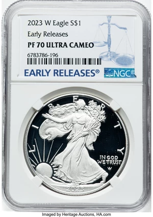 image for: 2023-W $1 Silver Eagle, Early Releases, PR70 Ultra Cameo NGC....