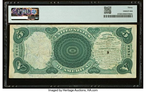 image for: Fr. 67 $5 1875 Legal Tender PMG Very Fine 30....