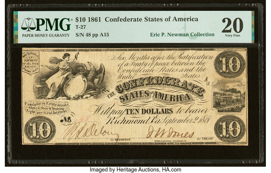 image for: T27 $10 1861 PF-2 Cr. 228 PMG Very Fine 20....