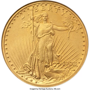 image for: 1908 $20 Motto PR66 NGC. JD-1, Low R.5....